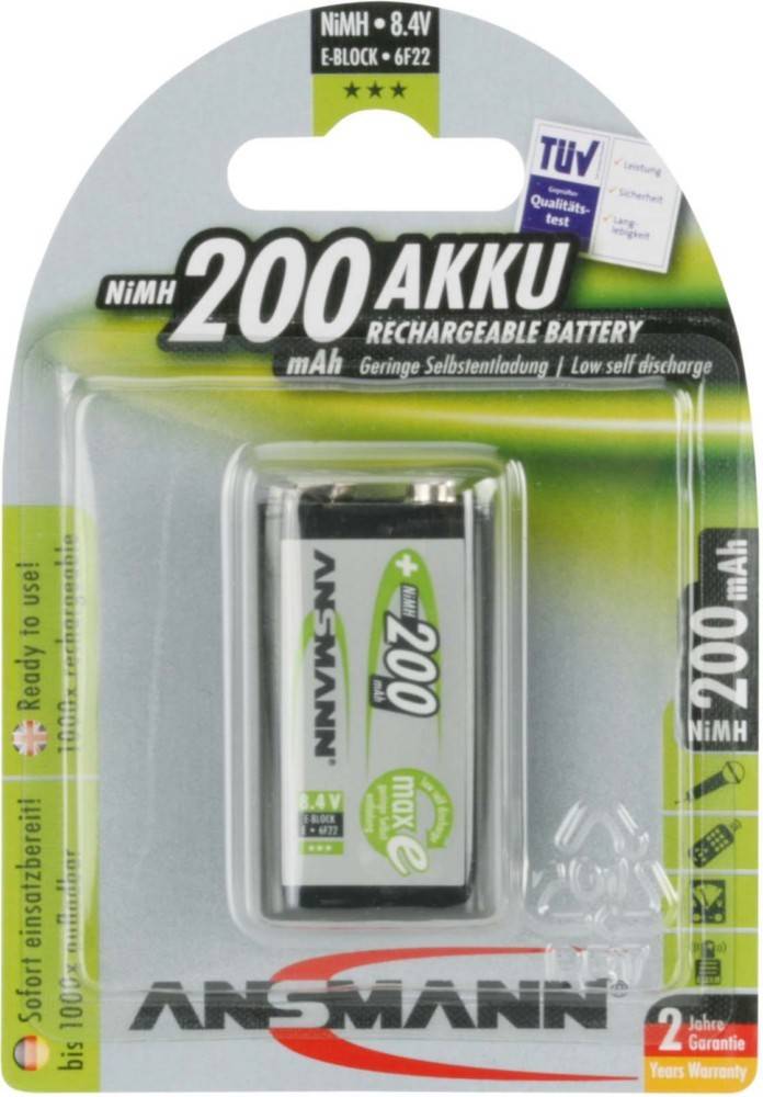 6 Stk. Ansmann Akku 9V maxE 5035342-0
