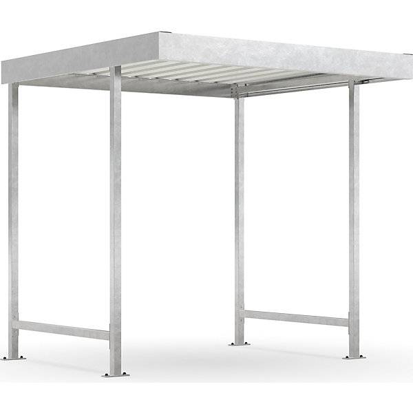 Materialüberdachung Leipzig Grundeinheit B 2250 mm einseitig HxT 2360 x 2200 mm. WSM Walter Solbach |