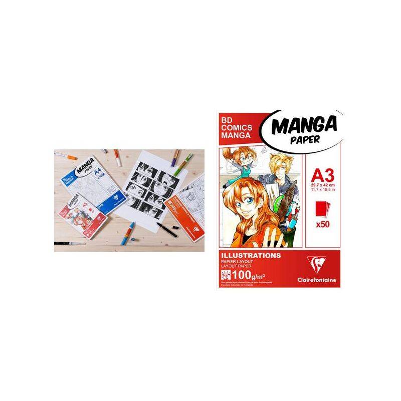Clairefontaine Skizzenblock MANGA ILLUSTRATIONS, DIN A5-0