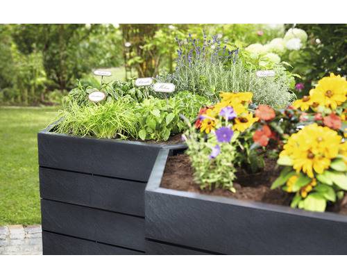 Hochbeet klassisch GARANTIA ERGO Hochbeet XL 75 inkl. Flora-Wassersparsystem 145 x 145 x 75 cm stone-3