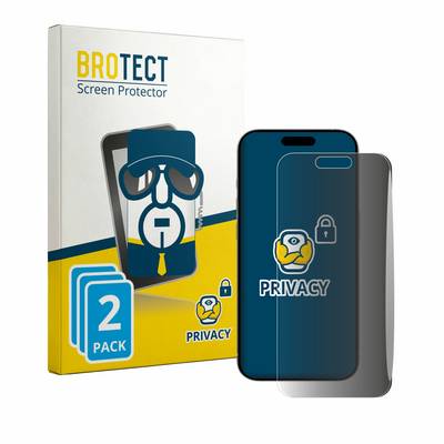 2x BROTECT Blickschutzfolie für Apple iPhone 15 / 15 Pro Anti-Spy Privacy Blaulichtschutz Sichtschutzfolie-0