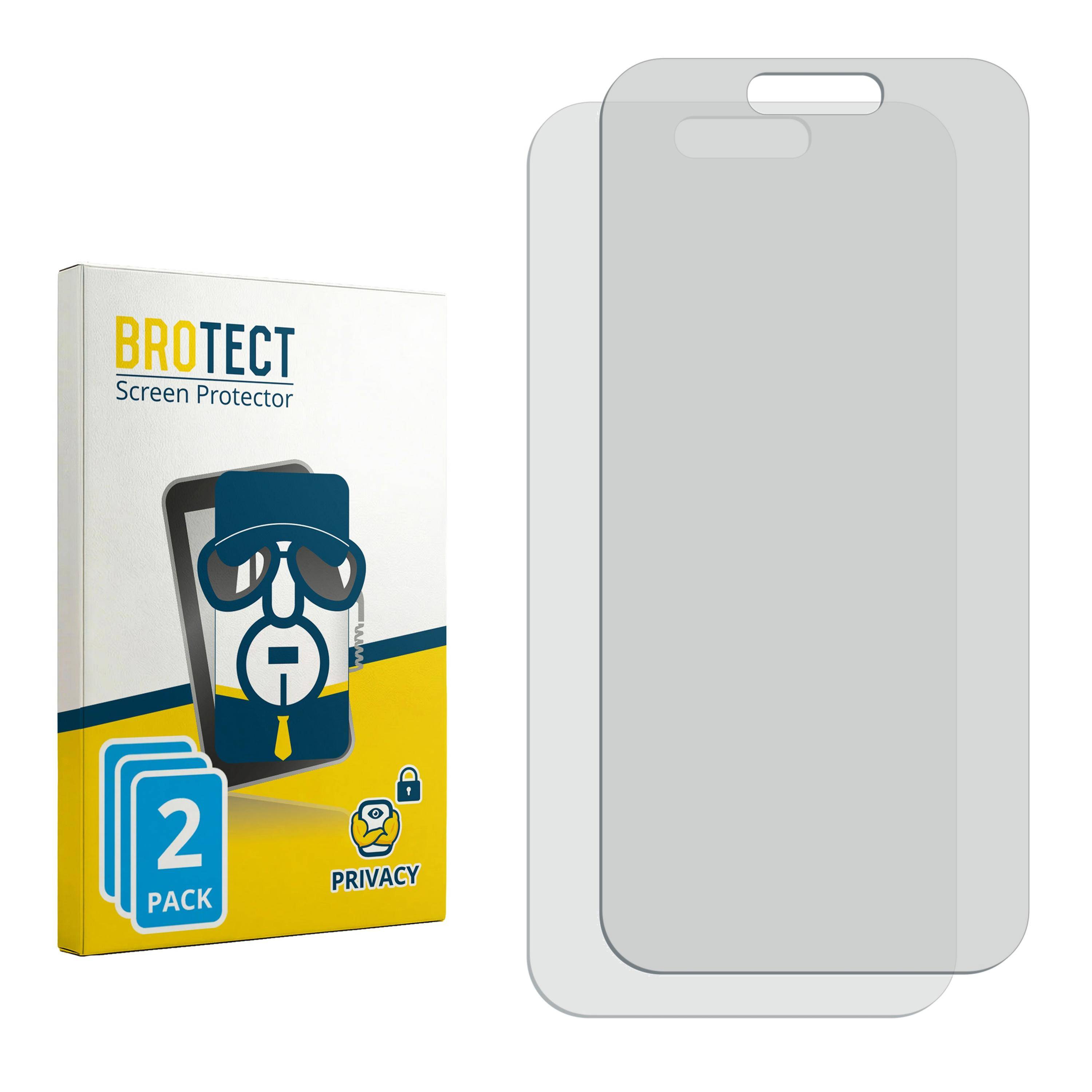 2x BROTECT Blickschutzfolie für Apple iPhone 15 / 15 Pro Anti-Spy Privacy Blaulichtschutz Sichtschutzfolie-2