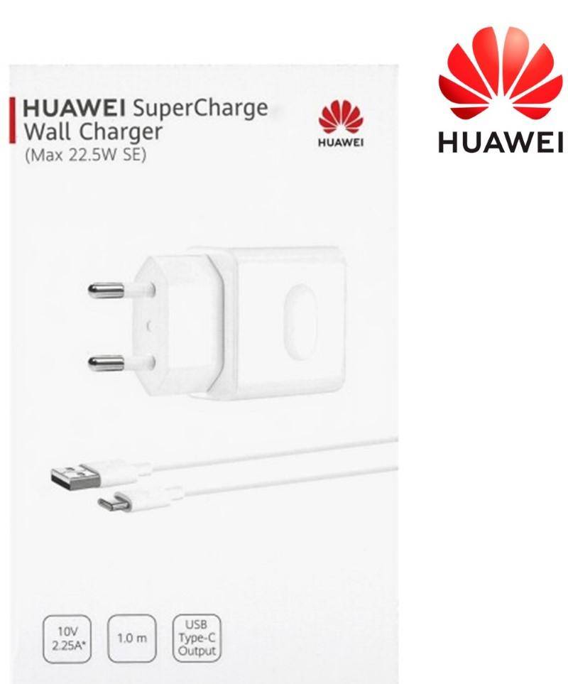 Huawei - CP404B SuperCharger + Typ C Kabel 22.5W Weiss Ladegerät Adapter Datenkabel Ladekabel-0