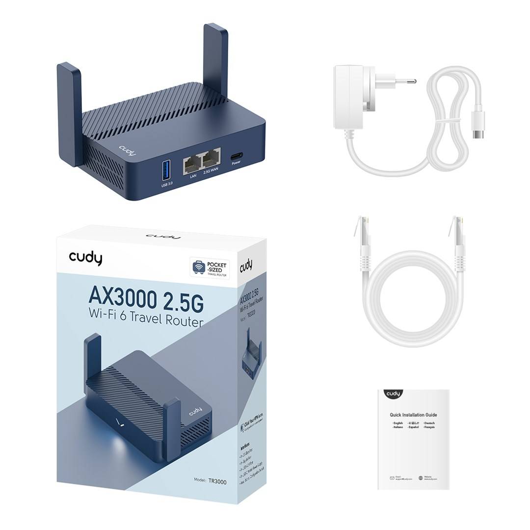 CUDY TR3000 - 1.0 - Wireless Router 1GbE - Wi-Fi-2