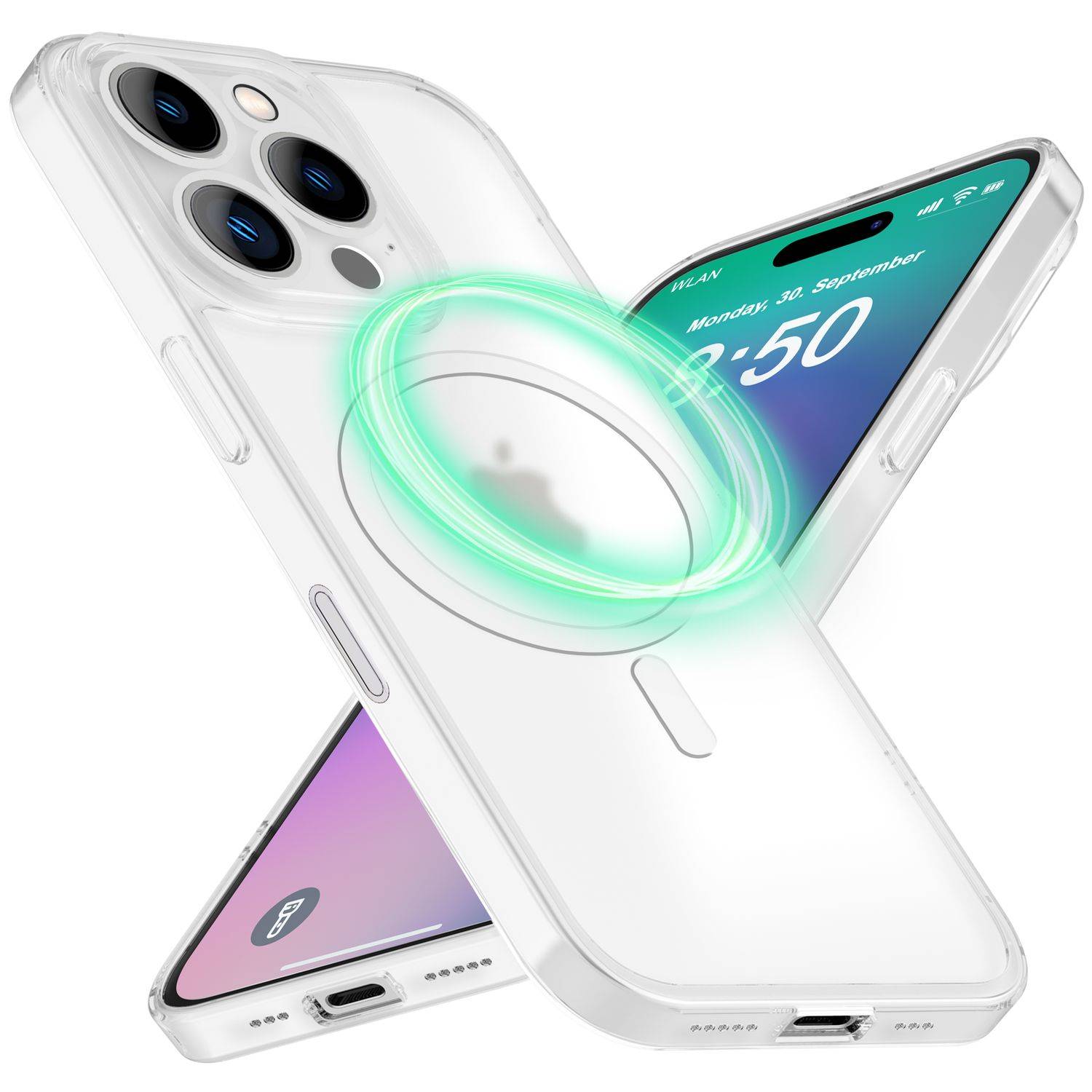 NALIA Extrem Dünne MagSafe Hülle für iPhone 16 Pro Max, 0,3mm Ultra Schlanke Schutzhülle, Handyhülle Weiß Transparent-0