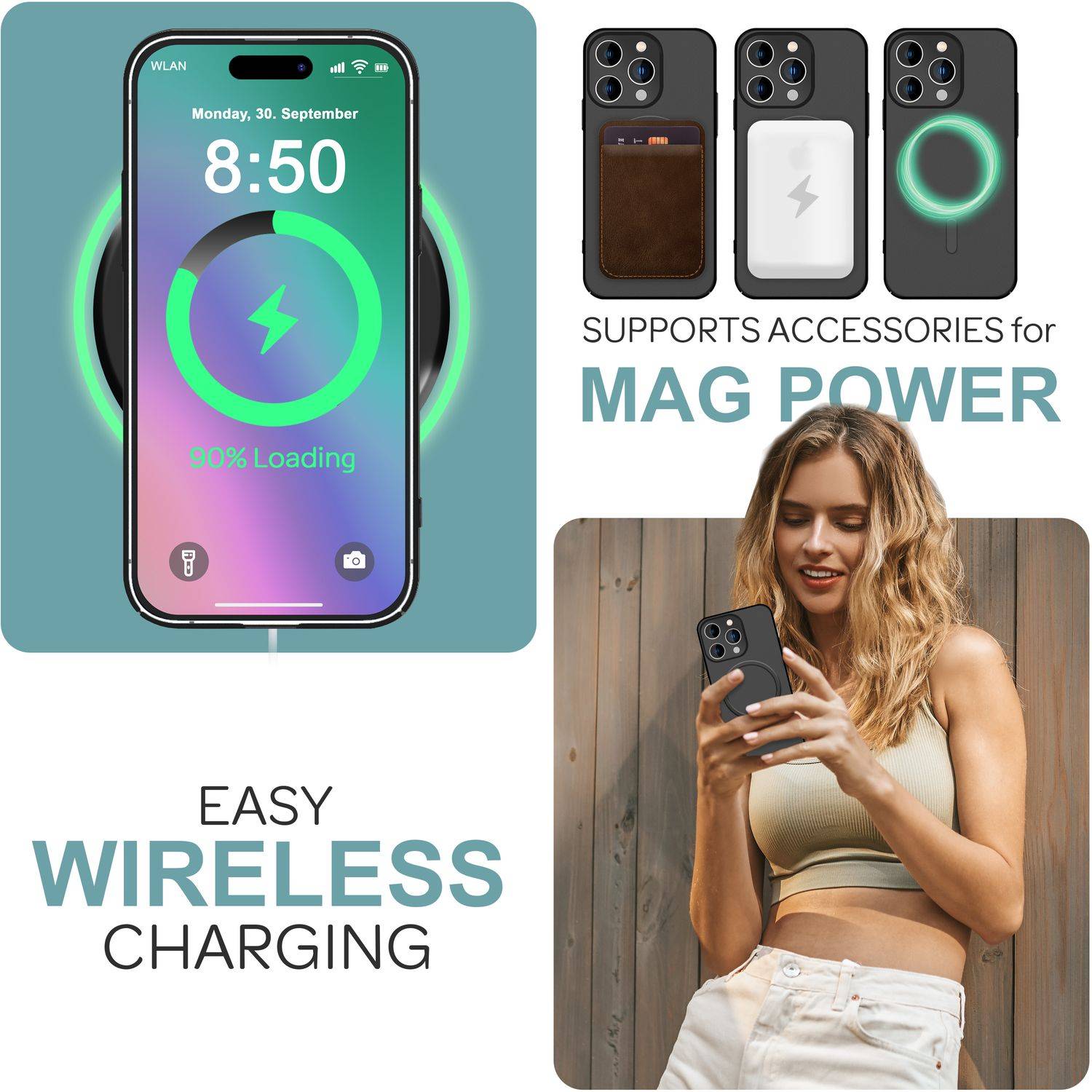 NALIA Extrem Dünne MagSafe Hülle für iPhone 16 Pro Max, 0,3mm Ultra Schlanke Schutzhülle, Handyhülle Schwarz-4