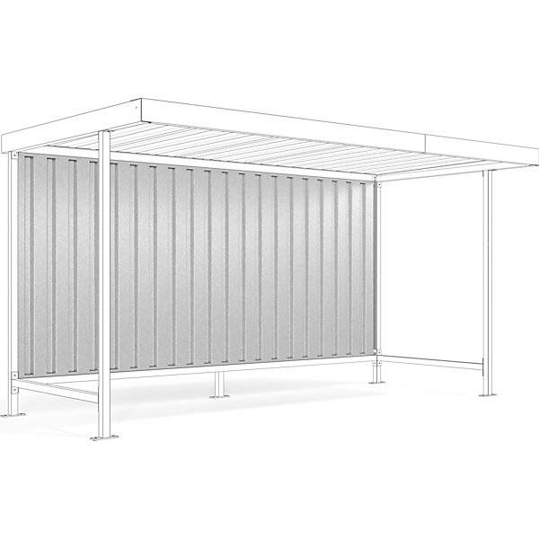 Rückwand zu Materialüberdachung Leipzig für einseitige Ausführung für Grund- und Anbaueinheit B 4300 mm. WSM-0