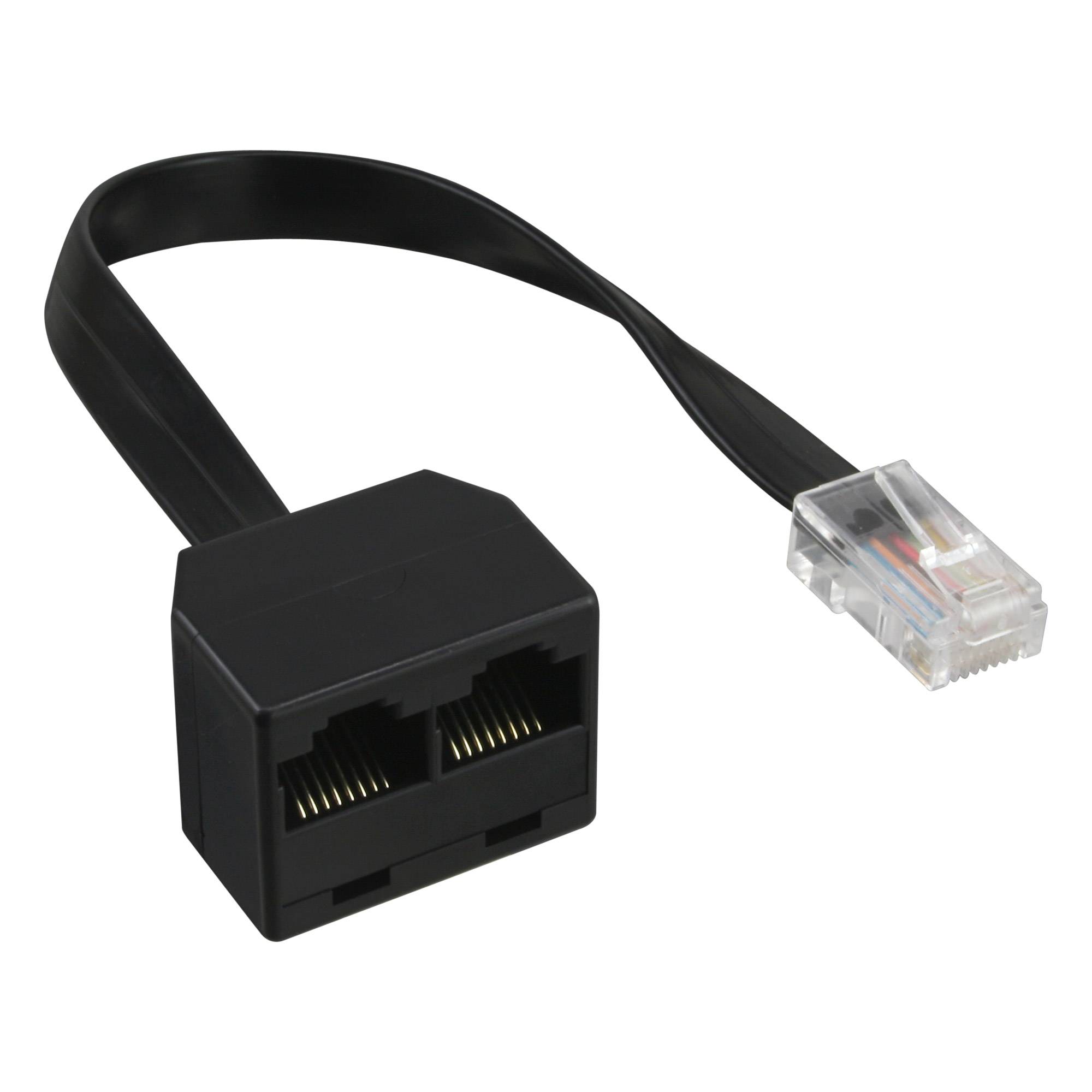 InLine® ISDN Verteiler, 1xRJ45 ST / 2xRJ45 BU, (8P8C) o. Endwiderstände, 0,15m-0
