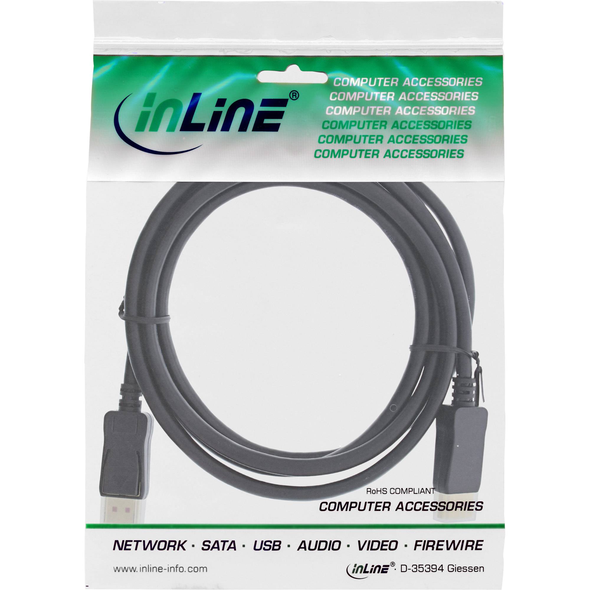 InLine® DisplayPort 1.4 Kabel, 8K, schwarz, vergoldete Kontakte, 2m-3