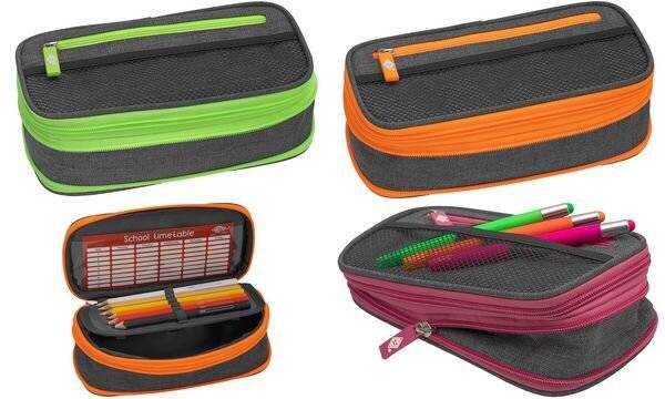 WEDO Mäppchen Schlamperbox Neon, Stretch grau/neon-rosa-2