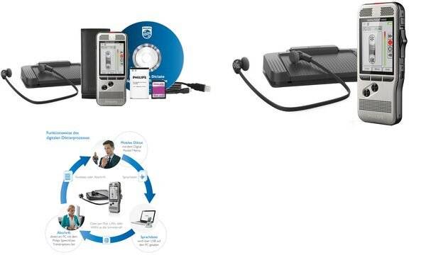 Philips Diktiergerät Digital Pocket Memo Starter Kit DPM7700/03-4