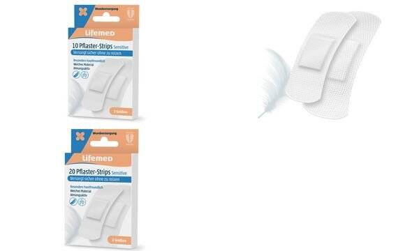 Lifemed Pflaster-Strips "Sensitive", weiß, 10er-1