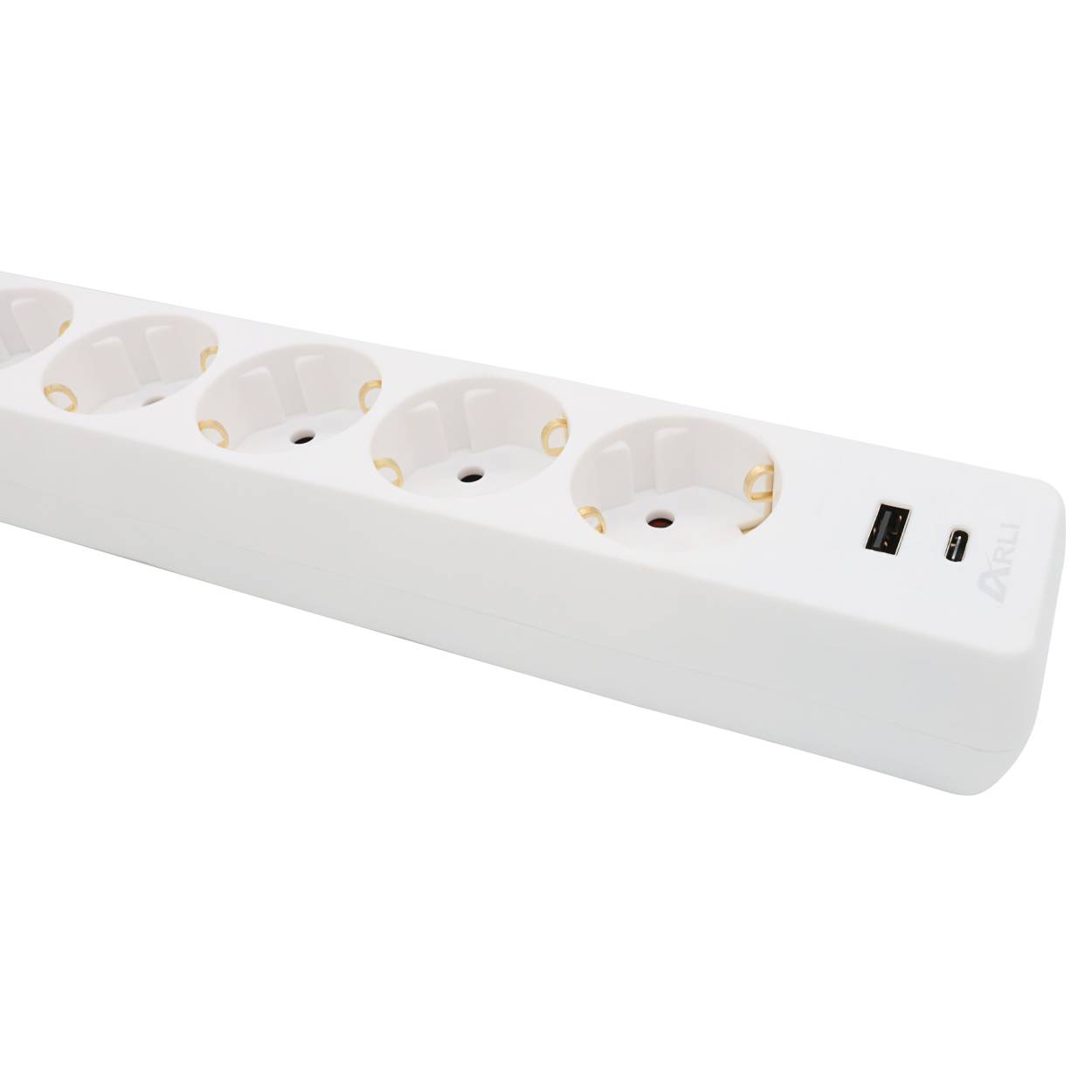 Steckdosenleiste 5 fach mit 2 USB Ladebuchsen Schalter 5 m Kabel weiss-4