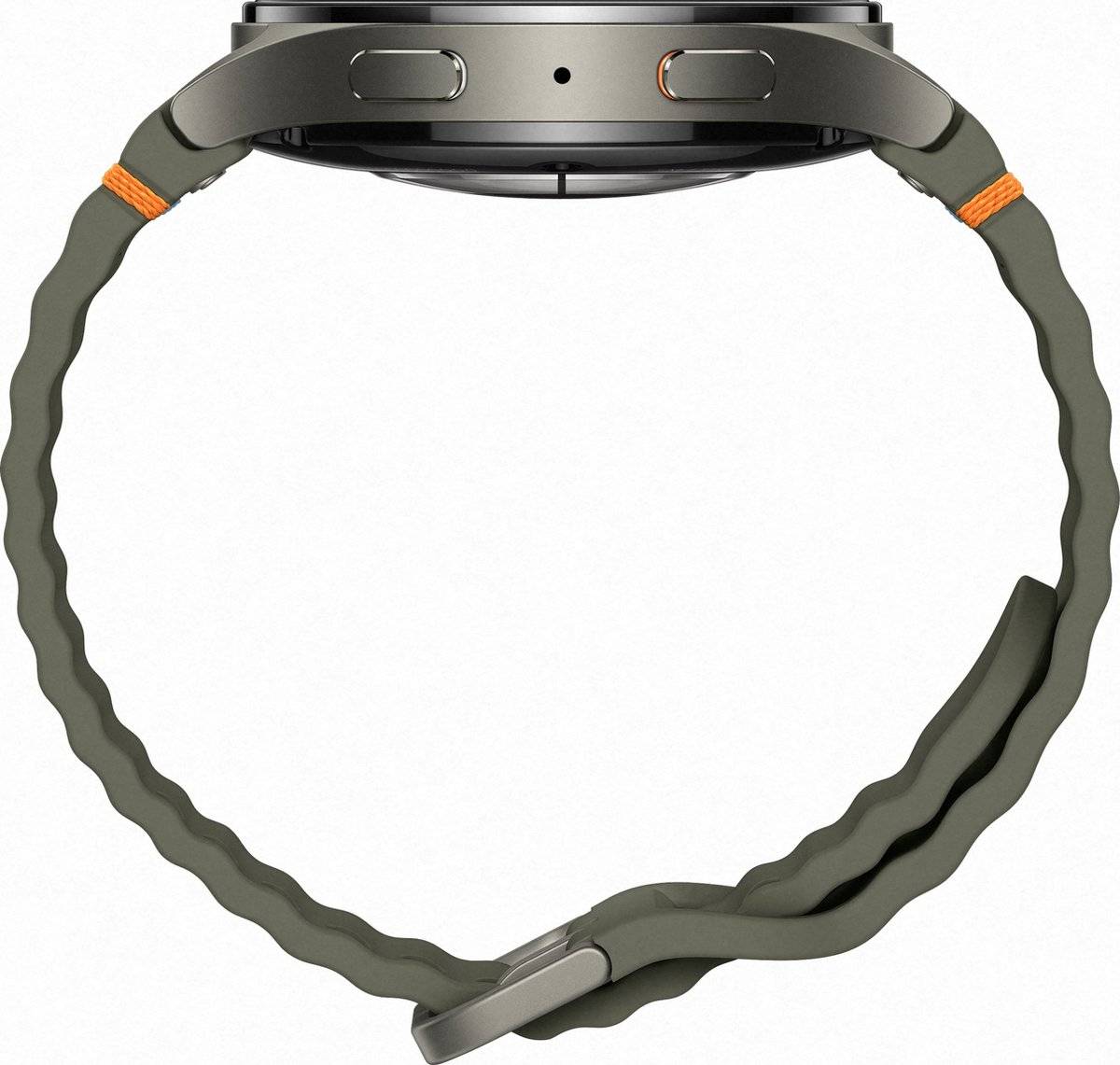 Samsung Galaxy Watch7 44 mm intelligente Uhr mit Sportband Gummi Bandgröße: M/L Anzeige 3,7 cm 1.47" 32 GB NFC Wi-Fi-4
