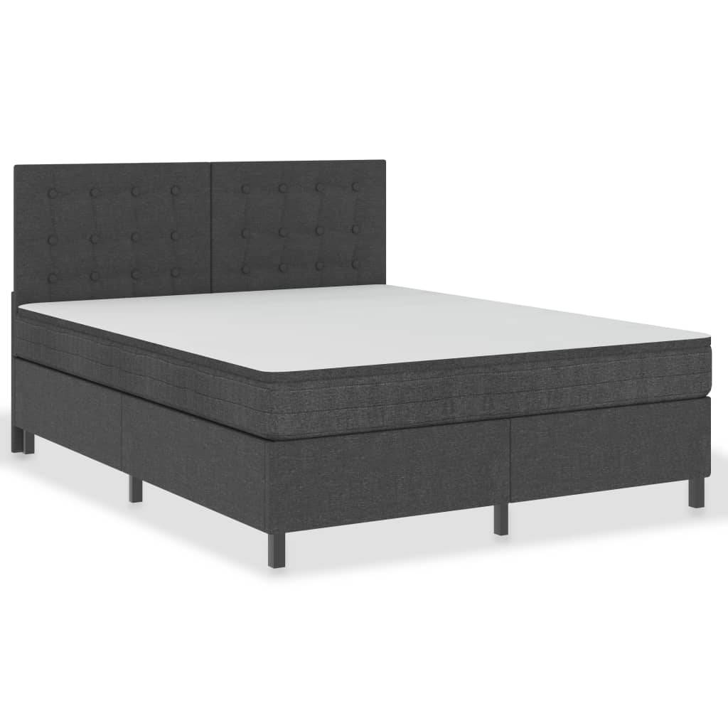 Boxspringbett Dunkelgrau Stoff 160x200 cm-0