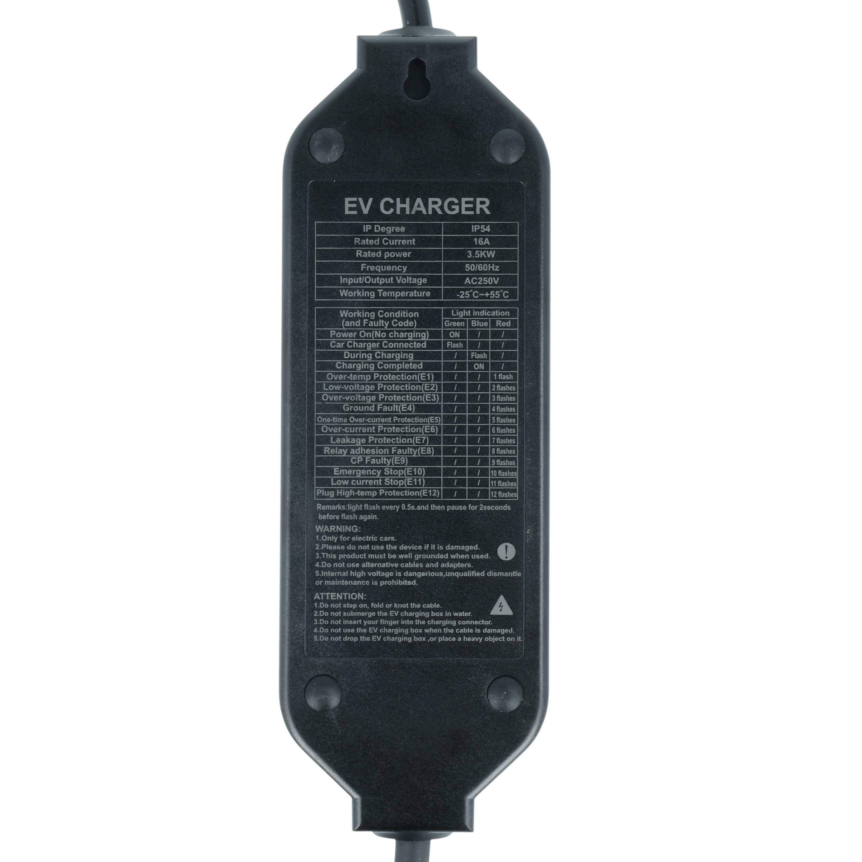 vhbw Typ 2 Ladekabel 3,5 kW 16 A 1-phasig 5 m | für E-Auto - Kabel für Wallbox & Haushaltssteckdose Typ F CEE 7/7-2