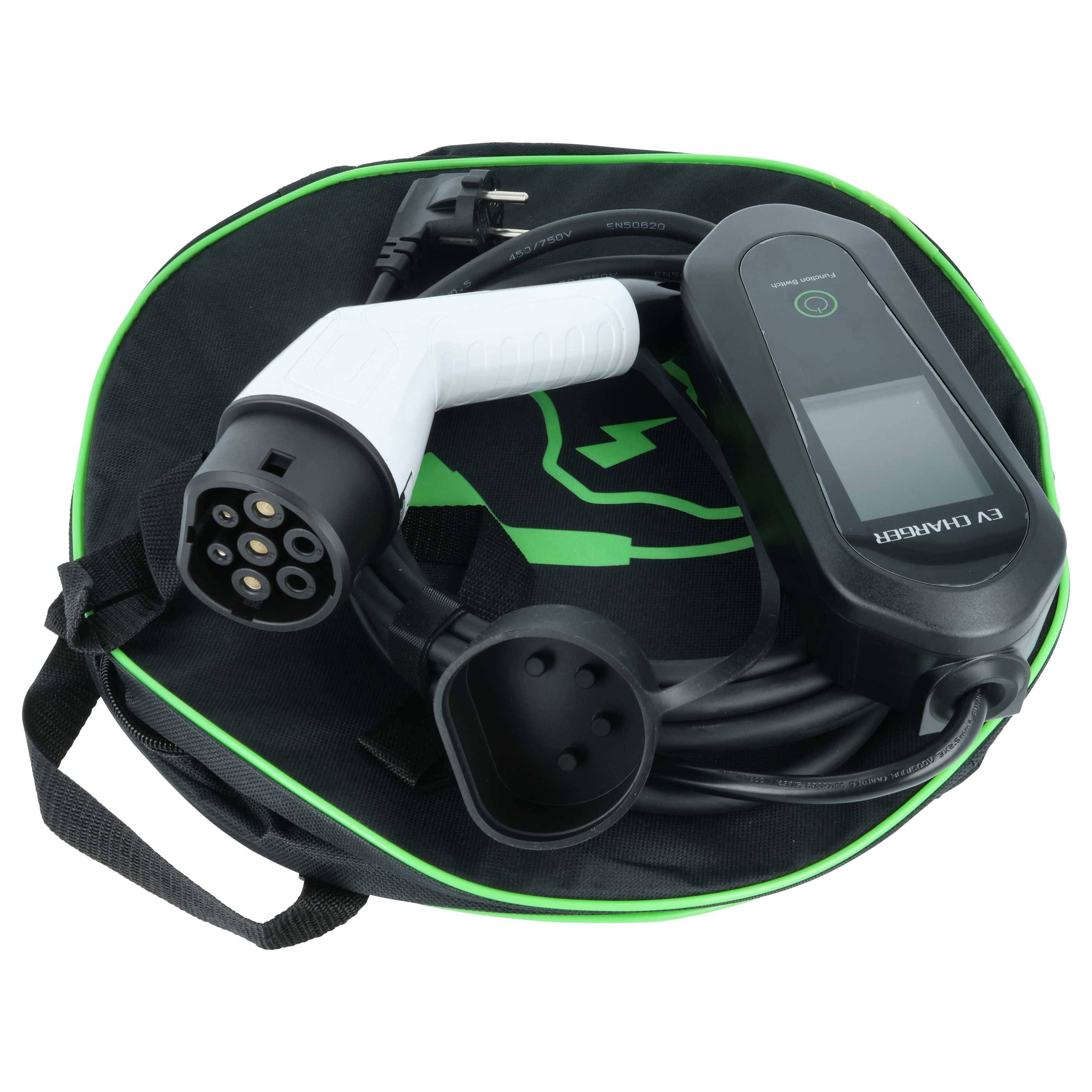 vhbw Typ 2 Ladekabel 3,5 kW 16 A 1-phasig 5 m | für E-Auto - Kabel für Wallbox & Haushaltssteckdose Typ F CEE 7/7-3