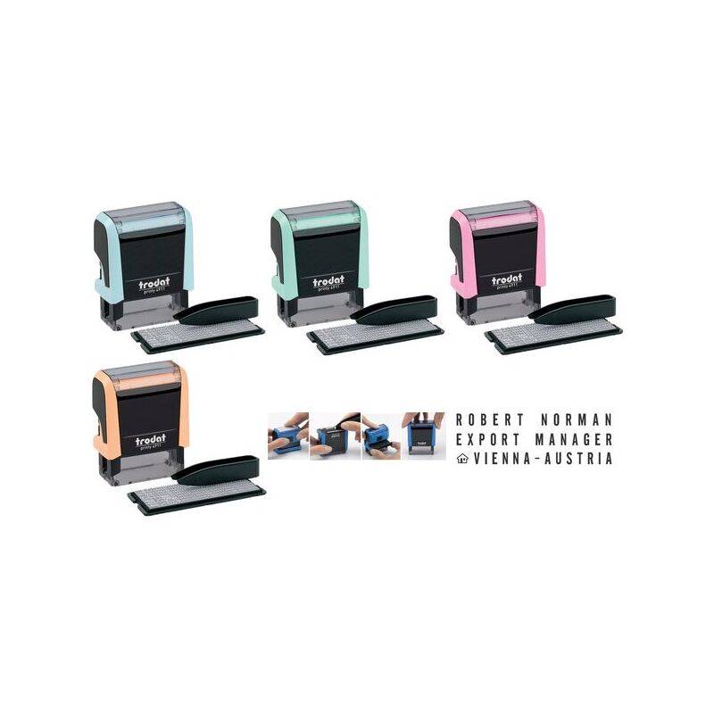 trodat Textstempel-Set Printy 4911 Typomatic, pastell-creme-0