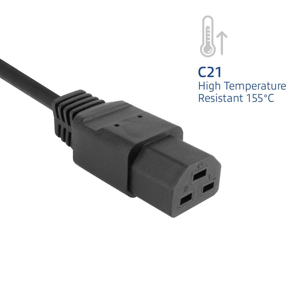 ACT AK5344 Netzkabel C20 - C21 IEC60320 | Schwarz | 2 Meter-4