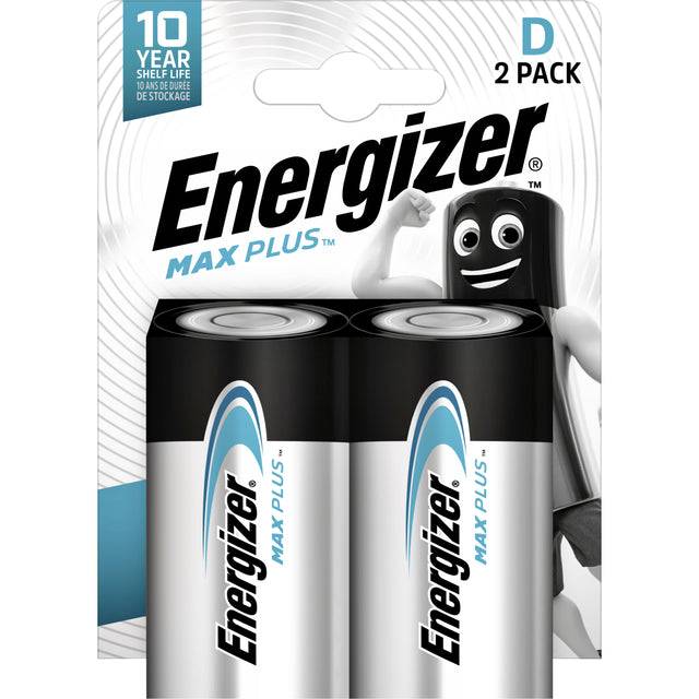 Energizer Batterie Alkaline, Mono, D, LR20, 1.5V Max Plus, Retail Blister (2-Pack)-1