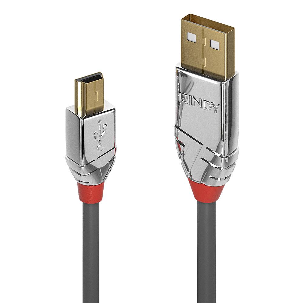 LINDY USB-Kabel USB 2.0 USB-A Stecker, USB-Mini-B Stecker 1.00 m Grau 36631-2