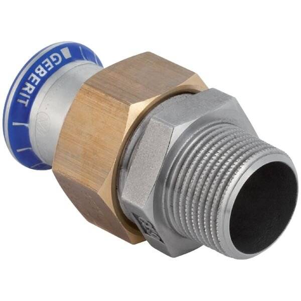 Geberit GE Mapress ES, Uebergangsverschraubung mit UeWM, Messing, d18mm x R1/2, 1 Stk.-4