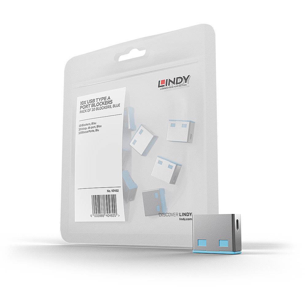 Lindy 40462 USB Typ A Port Schloss, blau, 10 Stück-1