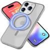 NALIA Matte MagSafe Hybrid Hülle für iPhone 16 Pro Max, Anti-Fingerabdruck Acryl Rückseite, Semi-Transparent Titan Grau