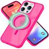 NALIA Matte MagSafe Hybrid Hülle für iPhone 16 Pro Max, Anti-Fingerabdruck Acryl Rückseite, Semi-Transparent Pink