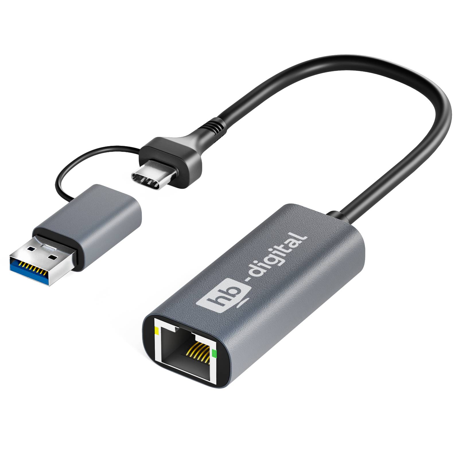 hb-digital USB-C auf Ethernet Adapter mit USB 3.0-0