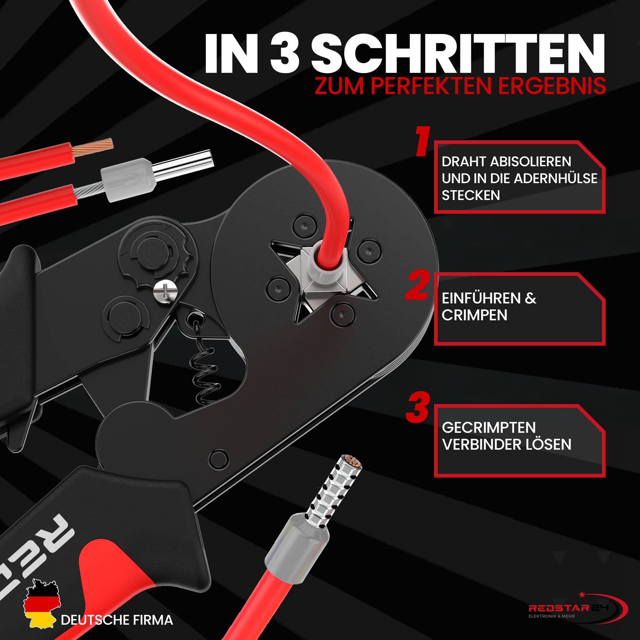 Crimpzange Set 1800 Aderendhülsen - Aderendhülsenzange 0,25-10mm² | Crimpzangen-2
