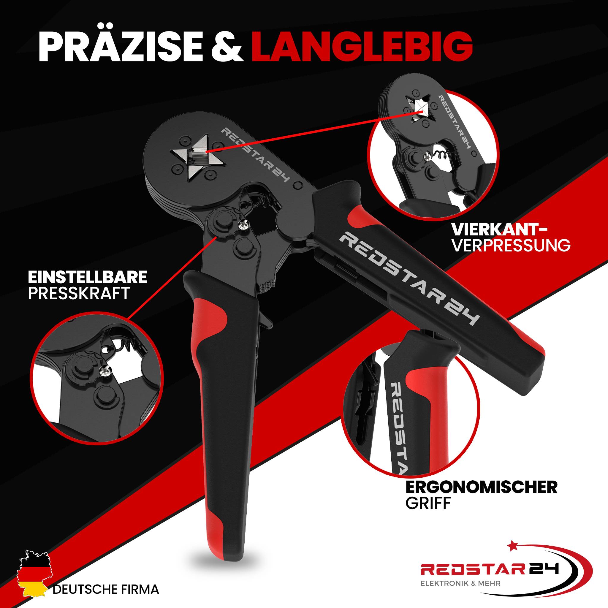 Crimpzange Set 1800 Aderendhülsen - Aderendhülsenzange 0,25-10mm² | Crimpzangen-3