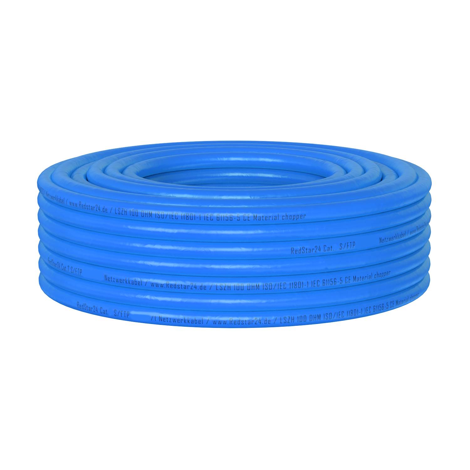 Cat.8 Netzwerkkabel Verlegekabel 2000 MHz S/FTP 30 m Rolle PIMF Blau-4