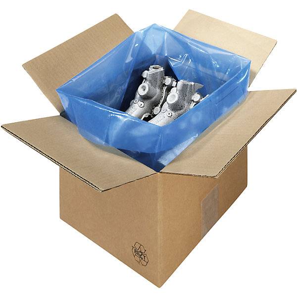 VCI-Korrosionsschutz-Seitenfaltenbeutel blau B + Falte x H 630 + 420 x 700 mm VE 150 Stk. TAKKT Industrial &-0