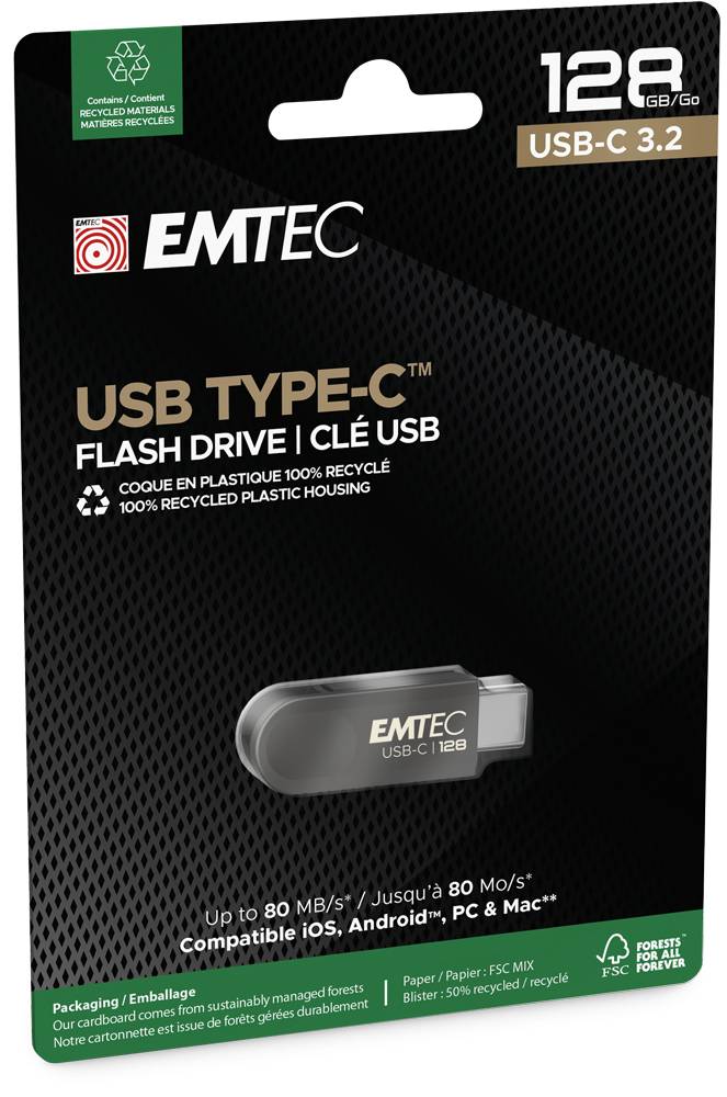 EMTEC C280 - USB-Flash-Laufwerk - 128 GB - USB-C-4