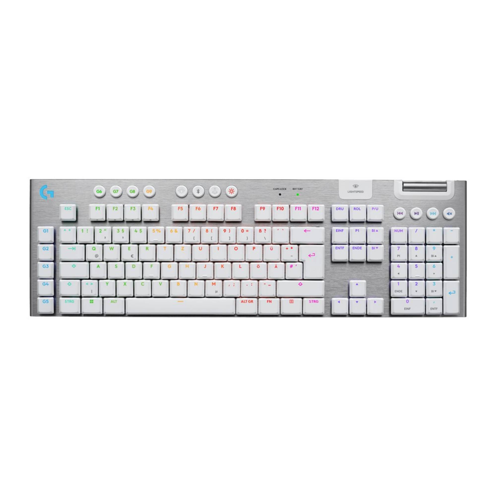Logitech G G915 X LIGHTSPEED Verkabelt & Kabellos USB + RF Wireless + Bluetooth Mechanischer Switch QWERTZ LED Weiß-3