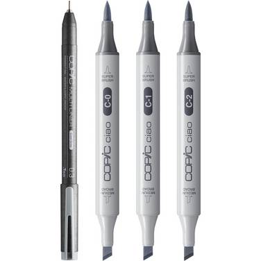 COPIC Marker ciao, 3+1 Set SHADE "Light Cool Gray"