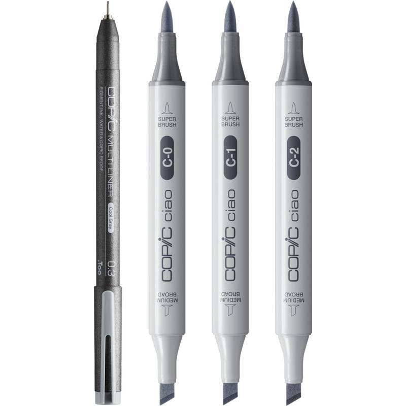 COPIC Marker ciao, 3+1 Set SHADE "Light Cool Gray"-0