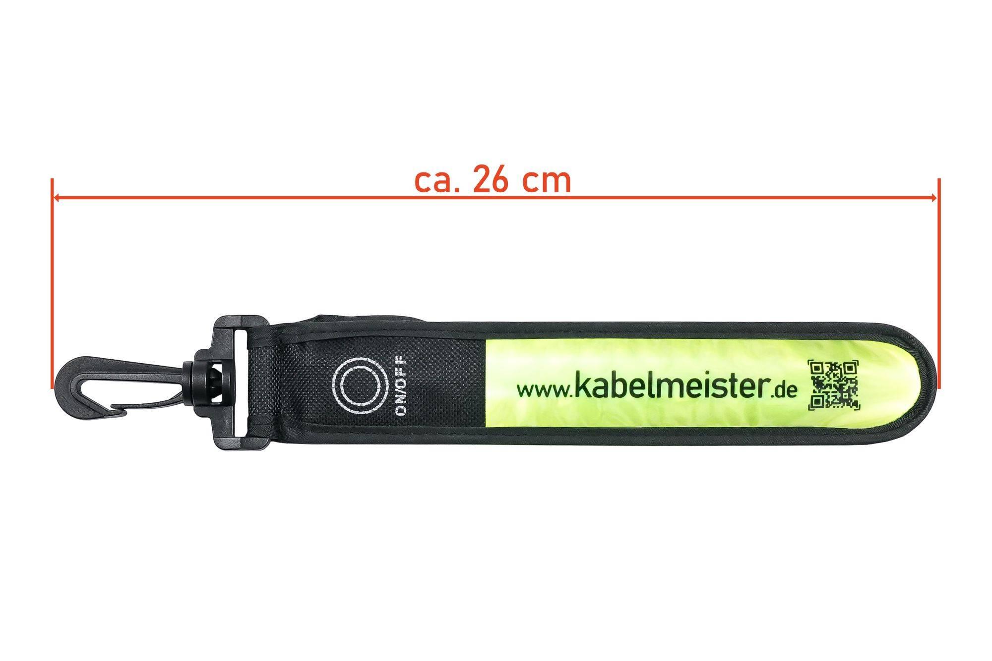 LED-Leuchtband / Blinklicht mit Befestigungshaken, reflektierend, grün/gelb-2