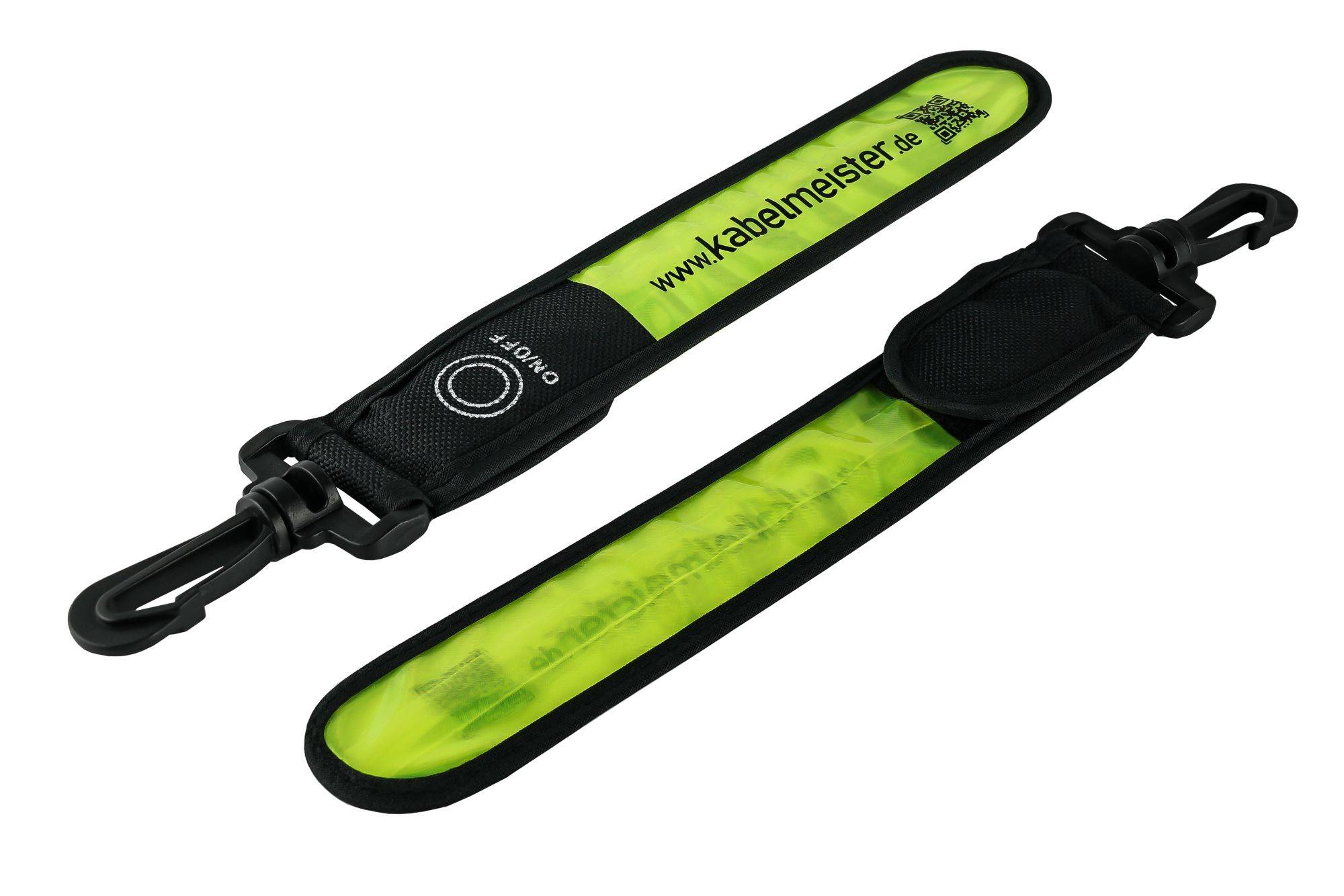 LED-Leuchtband / Blinklicht mit Befestigungshaken, reflektierend, grün/gelb - 3er Set-1