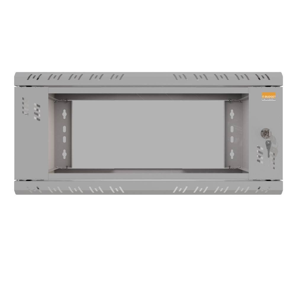 19 Zoll Wandgehäuse 4 HE BxHxT 523 x 230 x 350 mm Sichttür + Schloss Lichtgrau (RAL 7035)-2