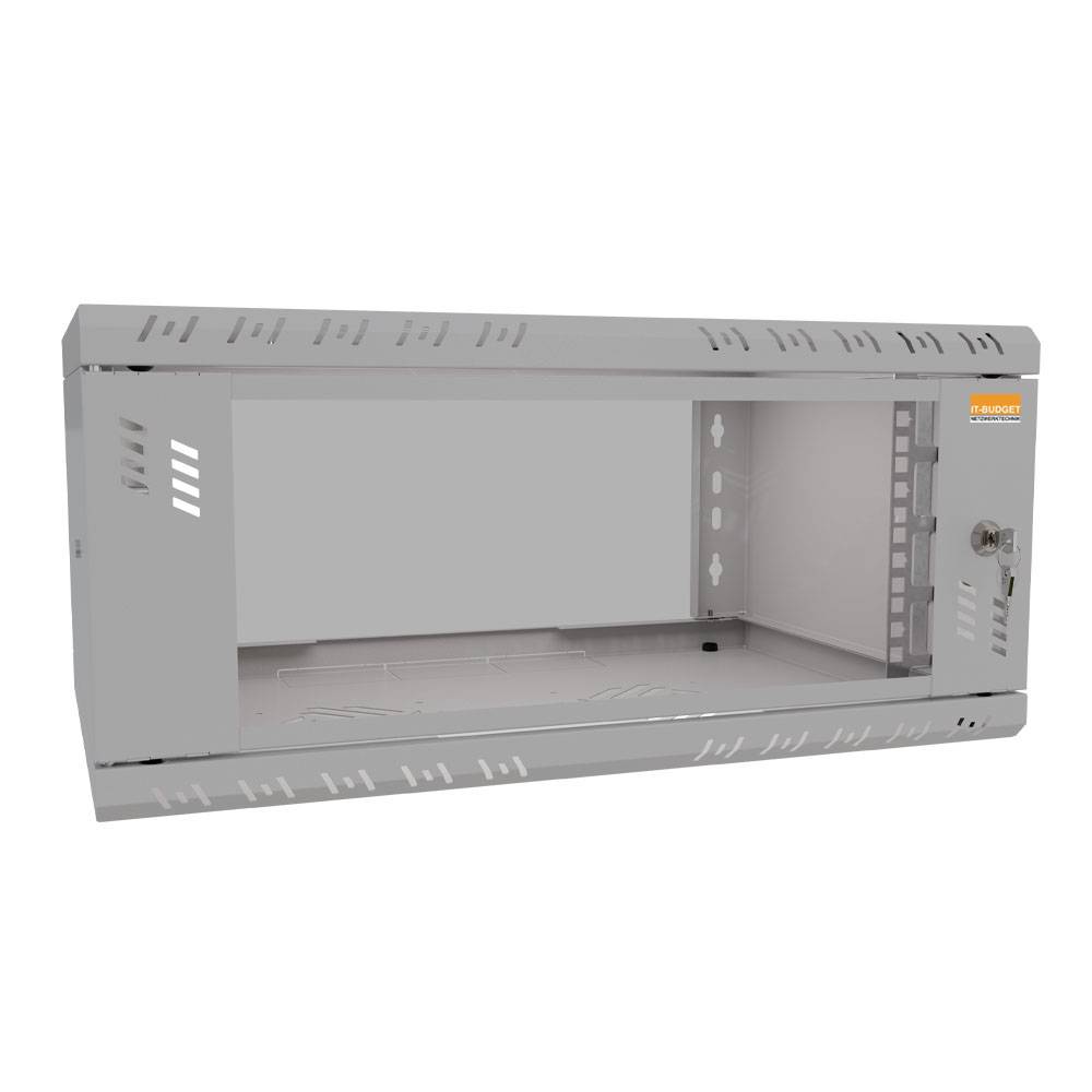 19 Zoll Wandgehäuse 4 HE BxHxT 523 x 230 x 350 mm Sichttür + Schloss Lichtgrau (RAL 7035)-3
