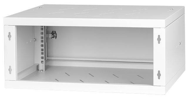 19 Zoll Wandgehäuse 4 HE BxHxT 523 x 230 x 350 mm Vollblechtür + Schloss Lichtgrau (RAL 7035)-1