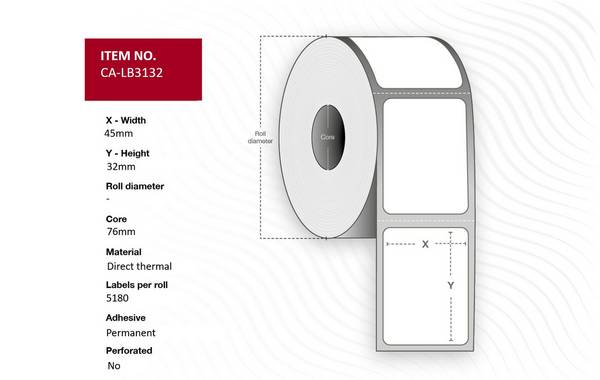 Label Core Direct Thermal Coated