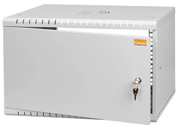 19 Zoll Wandgehäuse 6 HE BxHxT 523 x 300 x 450 mm Vollblechtür + Schloss Lichtgrau (RAL 7035)-0