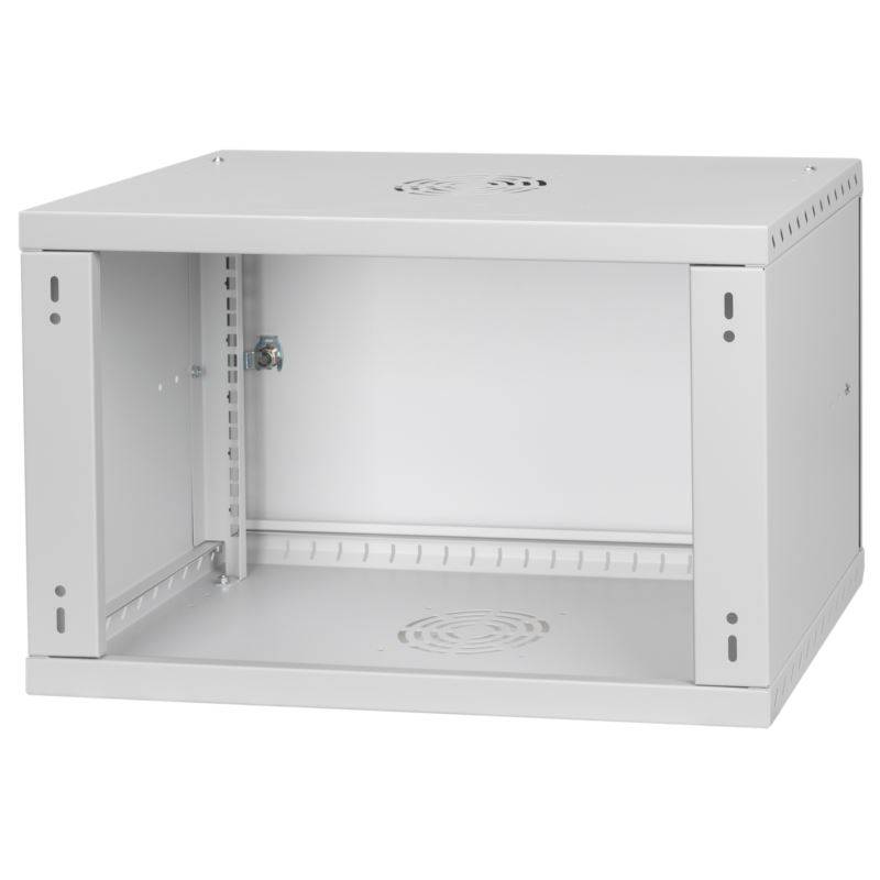 19 Zoll Wandgehäuse 6 HE BxHxT 523 x 300 x 450 mm Vollblechtür + Schloss Lichtgrau (RAL 7035)-1