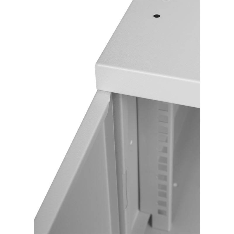 19 Zoll Wandgehäuse 6 HE BxHxT 523 x 300 x 450 mm Vollblechtür + Schloss Lichtgrau (RAL 7035)-3