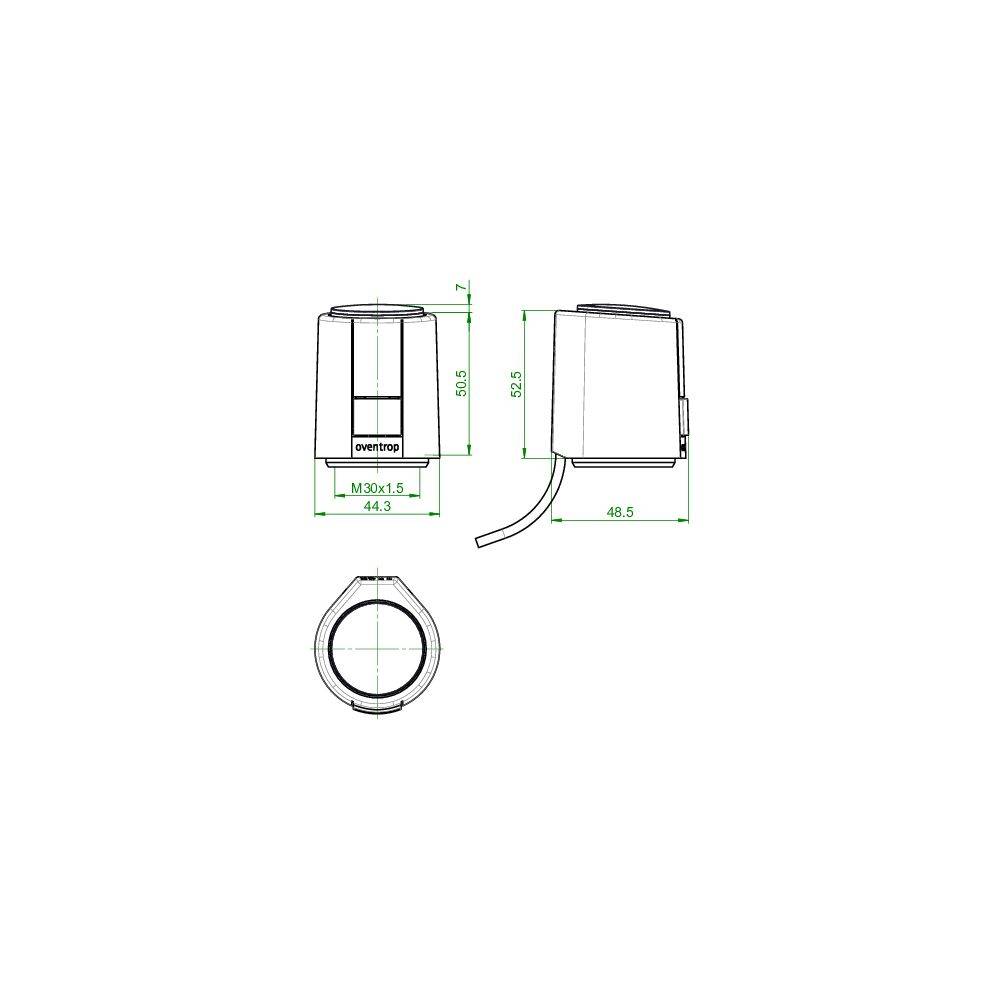 Oventrop Aktor T 2P elektrothermischer Stellantrieb 230V, stromlos geschlossen, Anschlusskabel 2m, 1012452-1