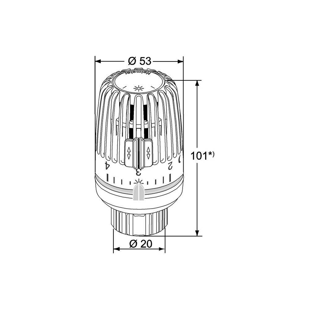 IMI Heimeier Thermostat-Kopf VK, mit Direktanschluss für Klemmverbindung VHK, Weiß-1
