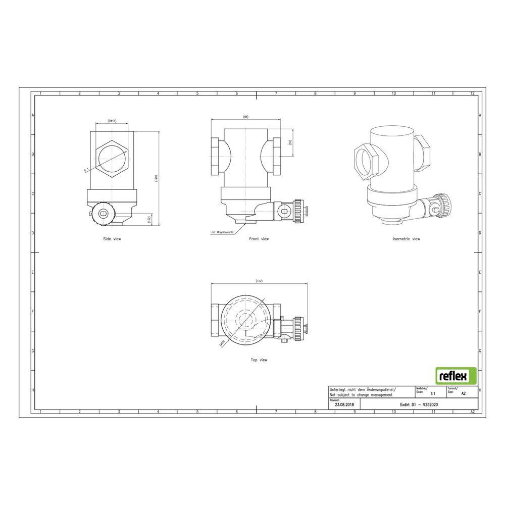 Reflex Exdirt Schmutzabscheider D G 1", mit Gewinde, 10 bar-1